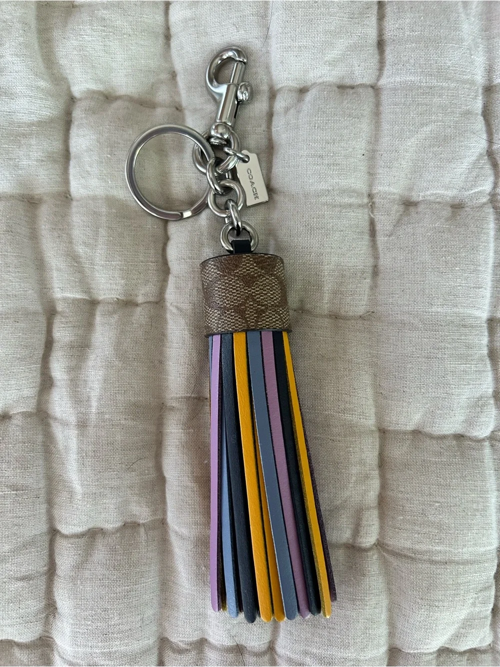 Coach Multicolor Leather Tassel Keychain